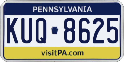 PA license plate KUQ8625