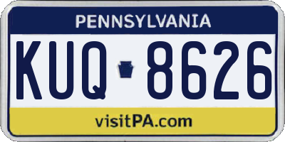 PA license plate KUQ8626