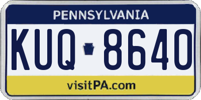 PA license plate KUQ8640