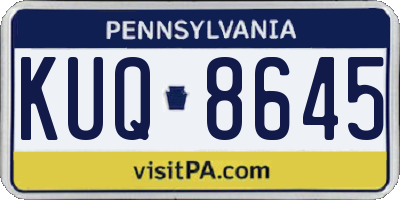 PA license plate KUQ8645