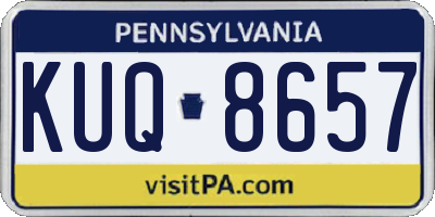 PA license plate KUQ8657