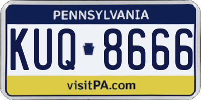 PA license plate KUQ8666
