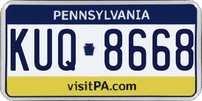 PA license plate KUQ8668
