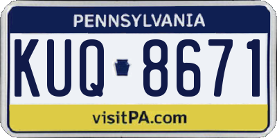 PA license plate KUQ8671