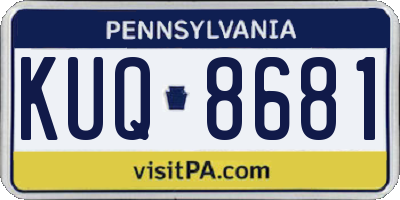PA license plate KUQ8681