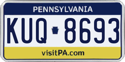 PA license plate KUQ8693