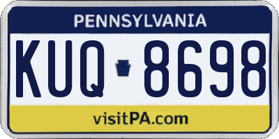 PA license plate KUQ8698