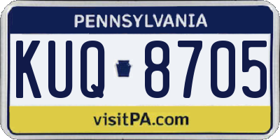 PA license plate KUQ8705