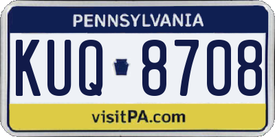 PA license plate KUQ8708