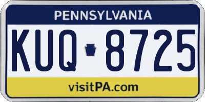 PA license plate KUQ8725