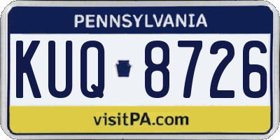 PA license plate KUQ8726