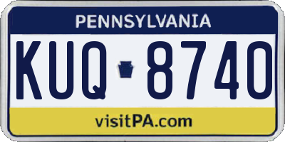 PA license plate KUQ8740