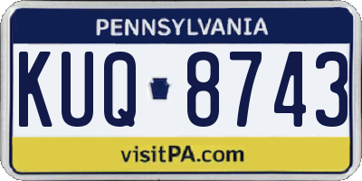 PA license plate KUQ8743