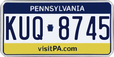 PA license plate KUQ8745