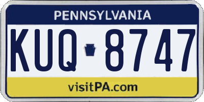 PA license plate KUQ8747