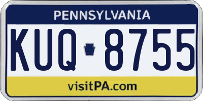 PA license plate KUQ8755