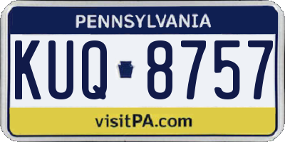 PA license plate KUQ8757