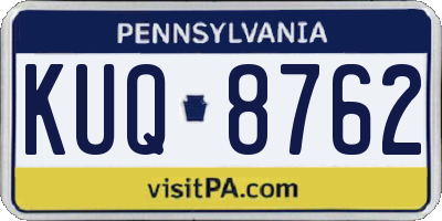 PA license plate KUQ8762