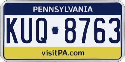 PA license plate KUQ8763