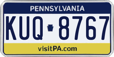 PA license plate KUQ8767