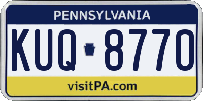 PA license plate KUQ8770