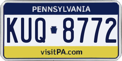 PA license plate KUQ8772