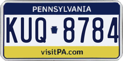 PA license plate KUQ8784