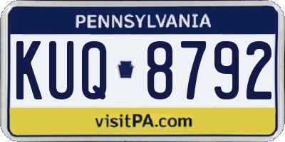 PA license plate KUQ8792