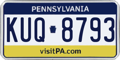 PA license plate KUQ8793