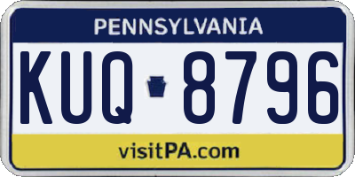 PA license plate KUQ8796