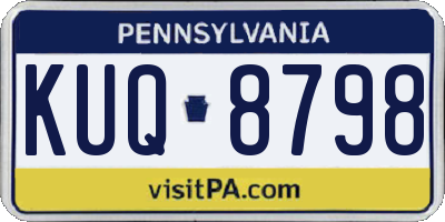 PA license plate KUQ8798