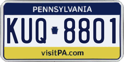 PA license plate KUQ8801