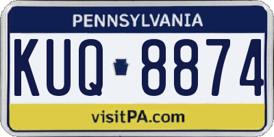 PA license plate KUQ8874