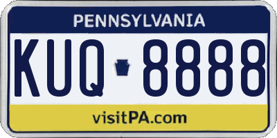 PA license plate KUQ8888