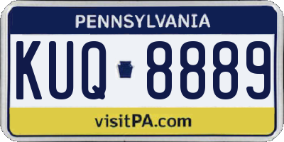PA license plate KUQ8889
