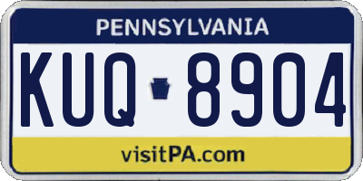 PA license plate KUQ8904