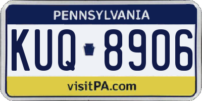 PA license plate KUQ8906