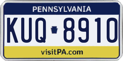 PA license plate KUQ8910