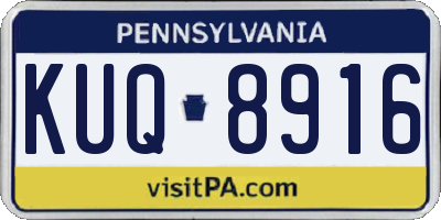 PA license plate KUQ8916