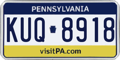 PA license plate KUQ8918