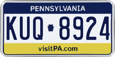 PA license plate KUQ8924