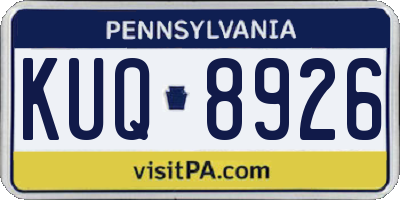 PA license plate KUQ8926