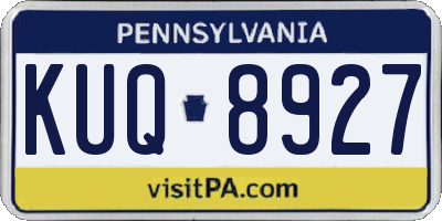 PA license plate KUQ8927