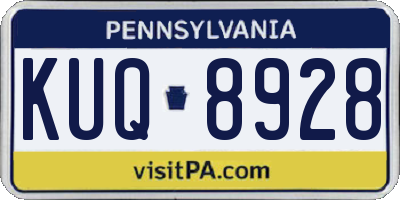 PA license plate KUQ8928