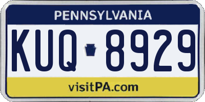 PA license plate KUQ8929