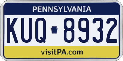 PA license plate KUQ8932