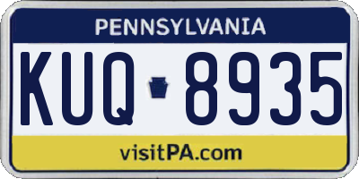 PA license plate KUQ8935