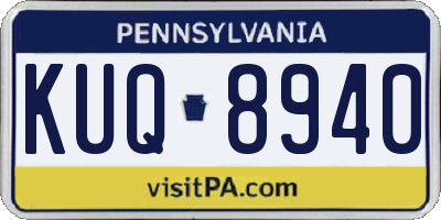 PA license plate KUQ8940