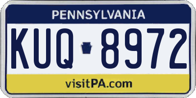 PA license plate KUQ8972