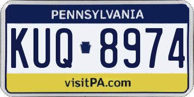 PA license plate KUQ8974